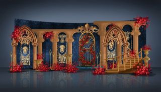 红蓝色欧式婚礼迎宾区效果图