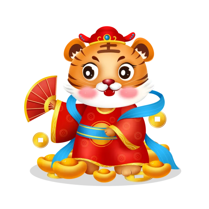 2022虎年卡通老虎形象拜年图案素材图片插图素材