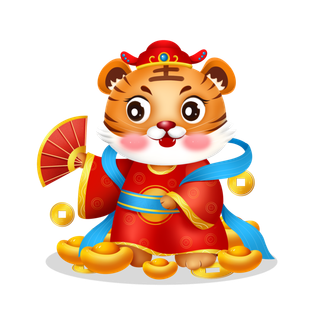 2022虎年卡通老虎形象拜年图案素材图片插图素材