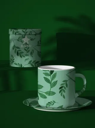 高端品牌茶叶包装盒纸袋智能贴图样机产品效果图展示PSD素材模板