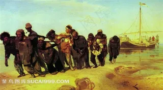 伏尔加纤夫  世界名画