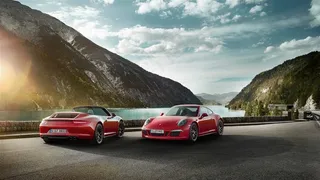 保时捷山路汽车摄影图