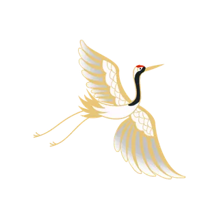 中国风古典中式国潮风手绘飞鹤图案仙鹤装饰素材PNG免抠插画元素