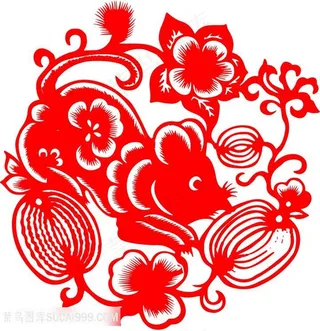 鼠年老鼠剪纸素材