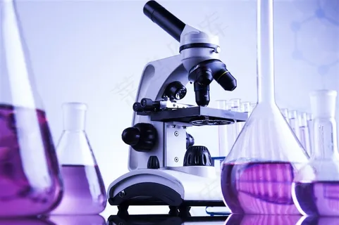 实验室的显微镜和器皿