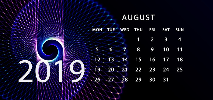 2019年8月日历大图
