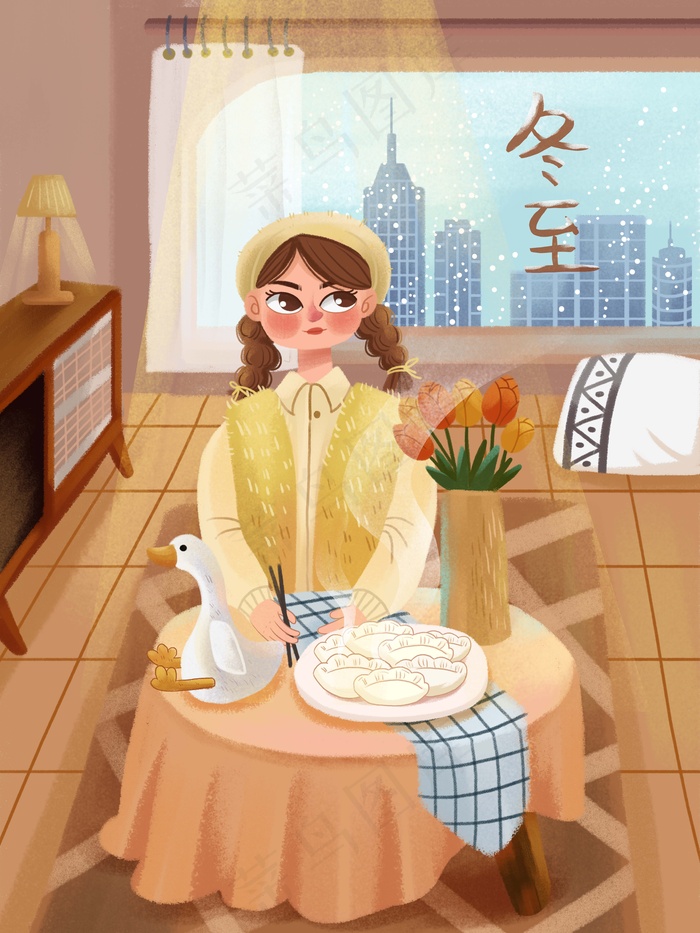 冬至插画 冬至节气图片psd模版下载