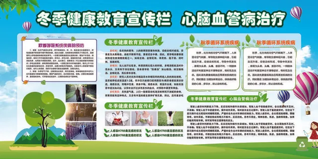 冬季健康教育宣传栏  心脑血管病治疗