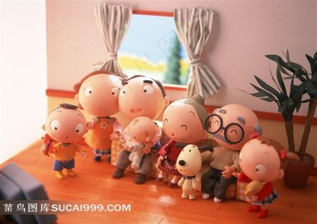 漫画卡通一家人素材图片