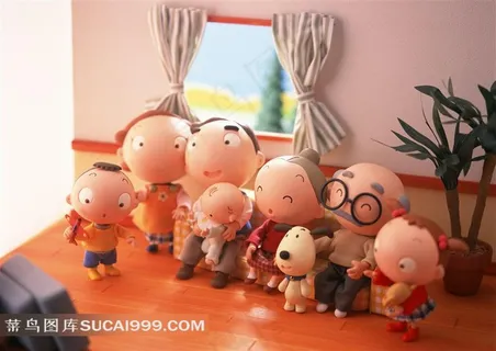 漫画卡通一家人素材图片