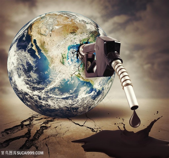 创意石油与地球广告设计高清图