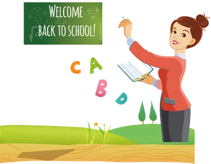 重返校园卡通简笔上课少儿兴趣班素材