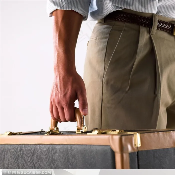 人物手势元素-手提皮箱手势特写
