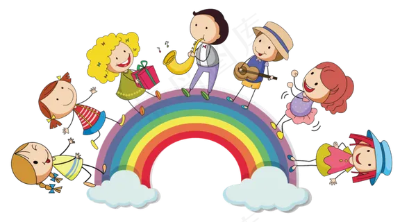 064-站在彩虹的揍乐器的小孩 064-站在彩虹的揍乐器的小孩