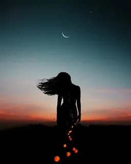 月光下的人影素材图 月光下的人影素材图
