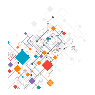 方形橘色色块科技kv主视觉