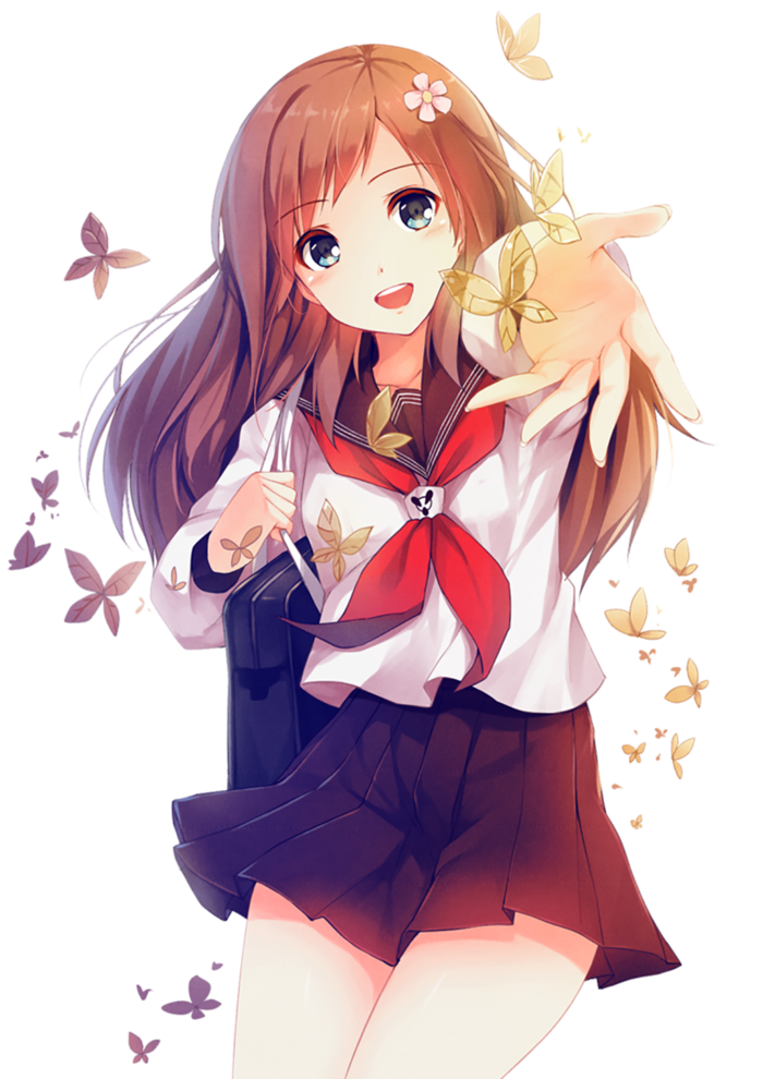 校服女孩卡通简笔