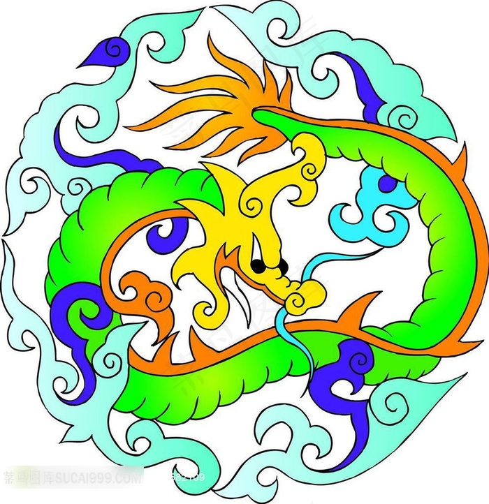 圆形龙纹吉祥图案