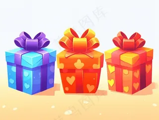 礼物礼盒卡通插画背景