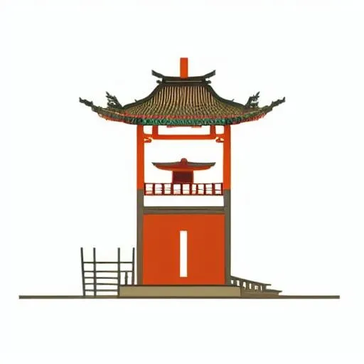 中国古代建筑插画png免抠(2048x2048)