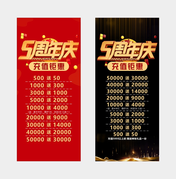 按摩养生5周年庆活动展架cdr矢量模版下载