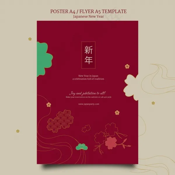 中国新年广告海报设计psd模版下载