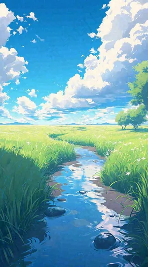 春天河边青草池塘蓝天白云，立春