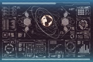 科幻未来科技操作仪表盘HUD元素图游戏UI图标界面边框矢量AI素材