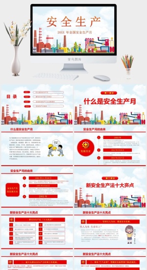 安全生产PPT模板预览图
