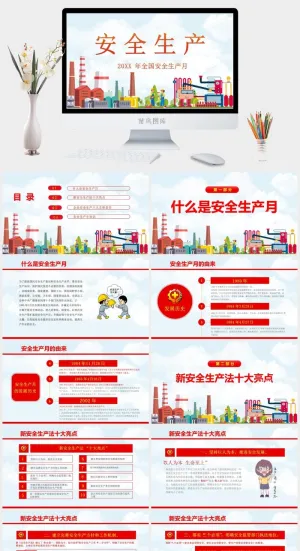安全生产PPT模板预览图