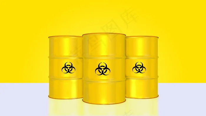 黄色废物垃圾桶图片