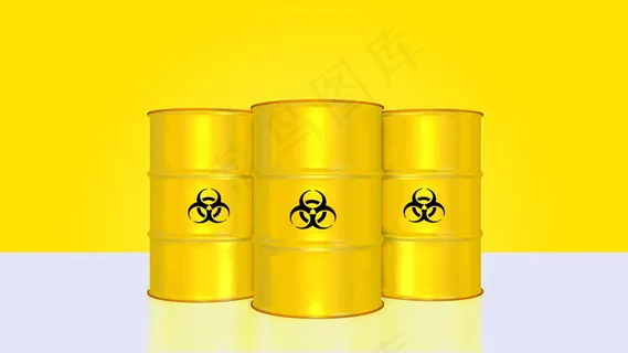 黄色废物垃圾桶图片