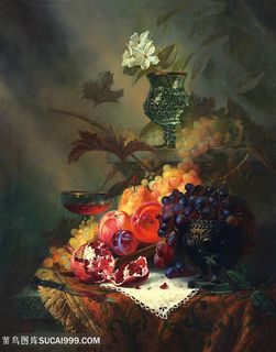 水果植物鲜花油画图片