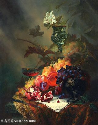 水果植物鲜花油画图片