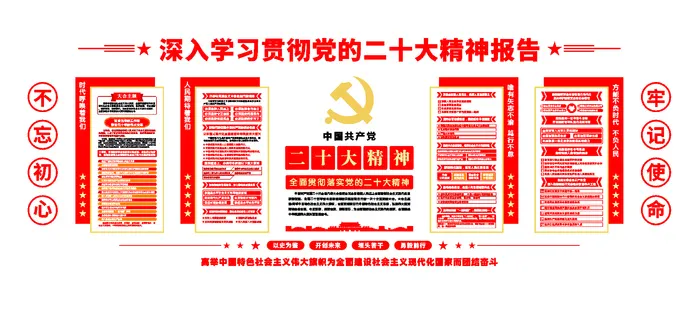 矢量二十大党建文化墙cdr矢量模版下载