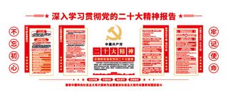 矢量二十大党建文化墙