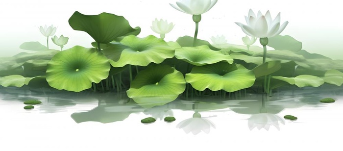 水面荷叶背景(3600x1587)