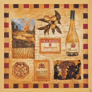 橄榄油艺术复古插画