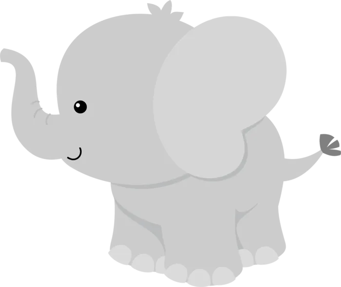 迷你大象素材卡通简笔