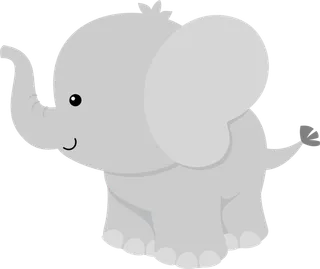 迷你大象素材卡通简笔