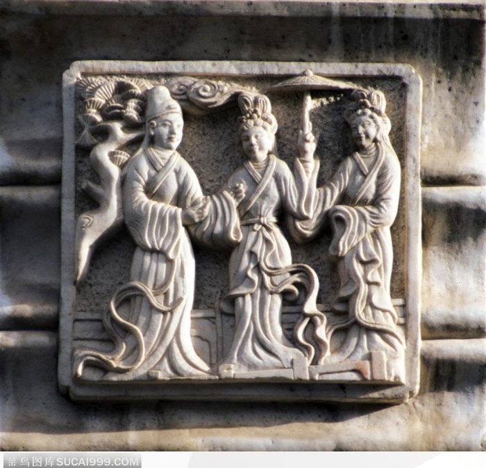 中华石雕-出游浮雕