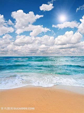 高清海边沙滩背景图片