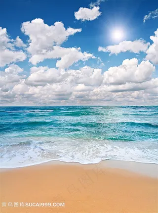 高清海边沙滩背景图片