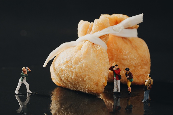 火锅菜品配菜福袋腐竹豆腐皮小人创意