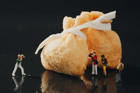 火锅菜品配菜福袋腐竹豆腐皮小人创意