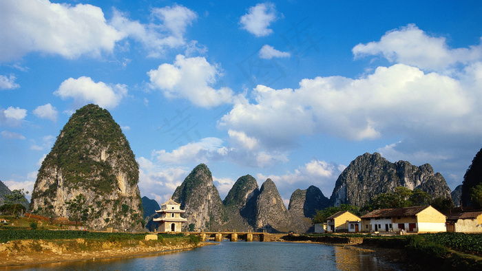 风景画 绿地风景 