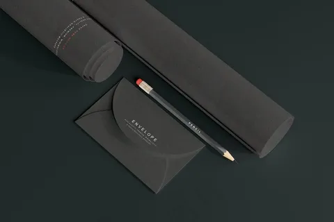 高端暗黑文具类文创VI样机模板