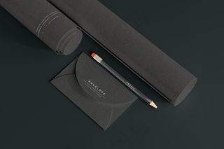 高端暗黑文具类文创VI样机模板