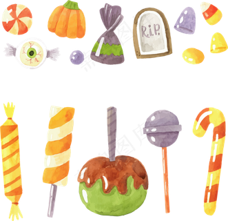 卡通万圣节节日糖果