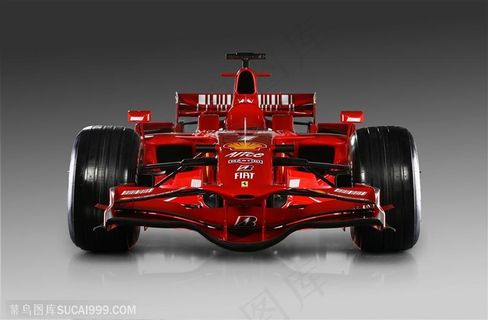 豪华跑车-红色法拉利赛车正面